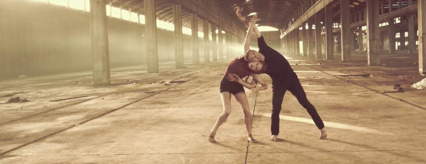 Couple dancing contemporary ballet